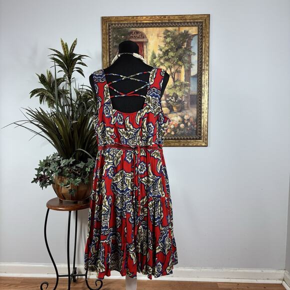 Maurices Women Dress LG Sleeveless Strap Back Pullover Resort Sundress Boho - Picture 5 of 11